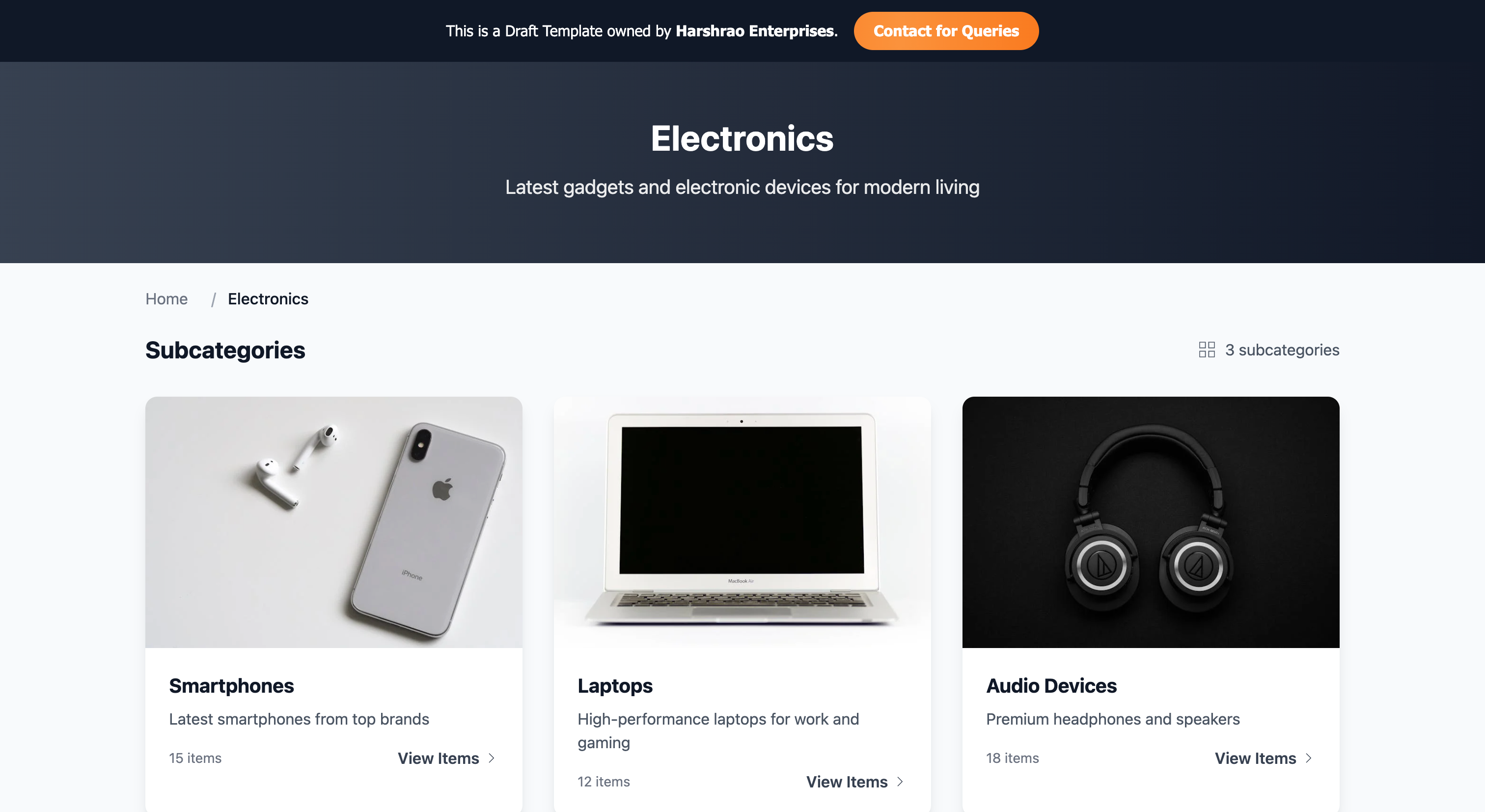 D431 - Vendor E-commerce Webpage Image